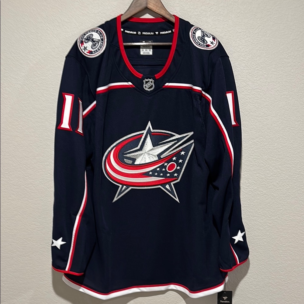 Authentic Premium Columbus Blue Jackets Jersey. Size 60 (XXXL) #11 Adam Fantilli